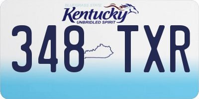 KY license plate 348TXR