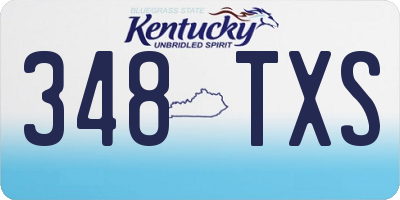 KY license plate 348TXS