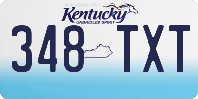 KY license plate 348TXT