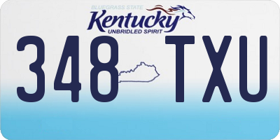 KY license plate 348TXU