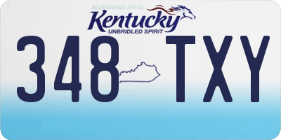 KY license plate 348TXY