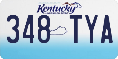 KY license plate 348TYA
