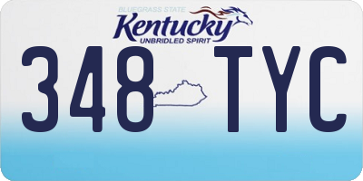 KY license plate 348TYC