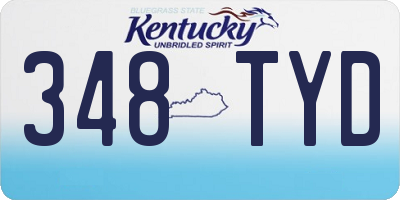 KY license plate 348TYD