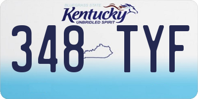 KY license plate 348TYF