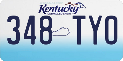 KY license plate 348TYO