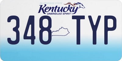 KY license plate 348TYP