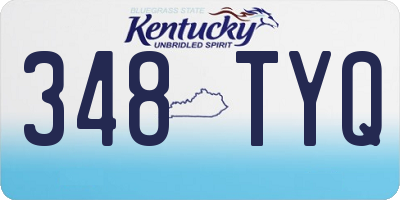 KY license plate 348TYQ