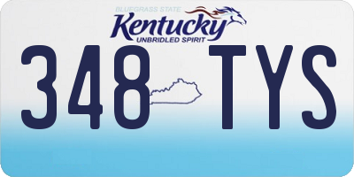 KY license plate 348TYS