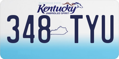 KY license plate 348TYU