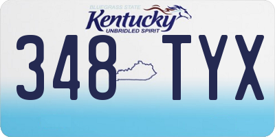 KY license plate 348TYX