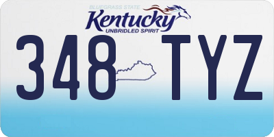 KY license plate 348TYZ