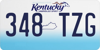 KY license plate 348TZG