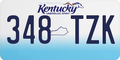 KY license plate 348TZK