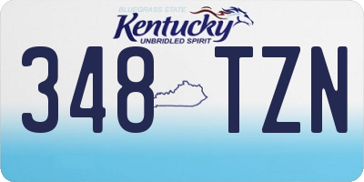 KY license plate 348TZN