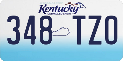 KY license plate 348TZO