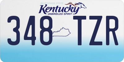 KY license plate 348TZR