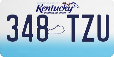 KY license plate 348TZU