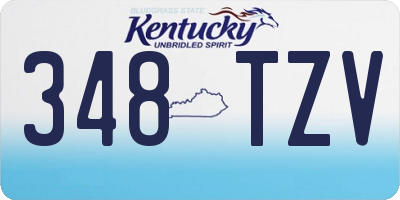 KY license plate 348TZV