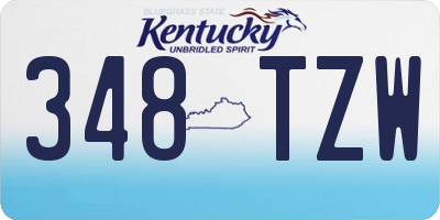 KY license plate 348TZW