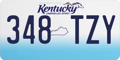 KY license plate 348TZY