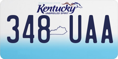 KY license plate 348UAA