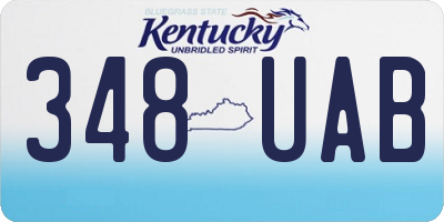 KY license plate 348UAB