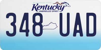 KY license plate 348UAD
