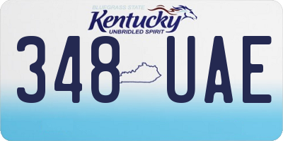 KY license plate 348UAE