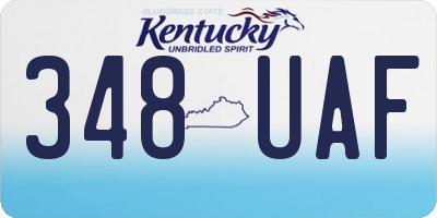 KY license plate 348UAF