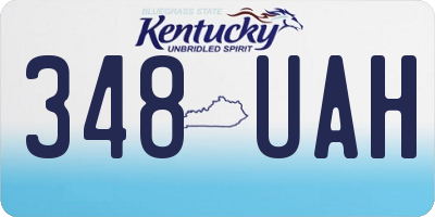 KY license plate 348UAH