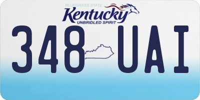 KY license plate 348UAI