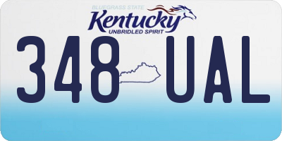 KY license plate 348UAL