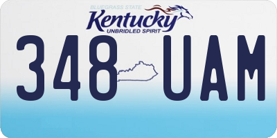 KY license plate 348UAM