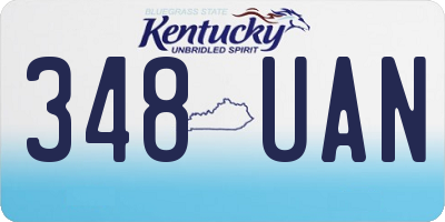 KY license plate 348UAN