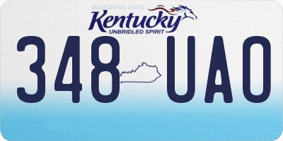 KY license plate 348UAO