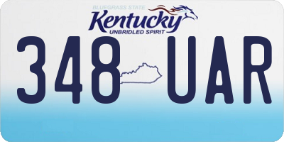 KY license plate 348UAR