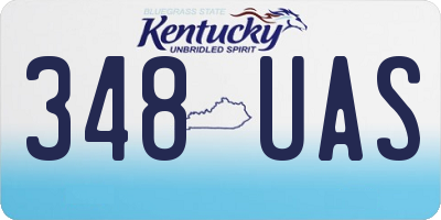 KY license plate 348UAS