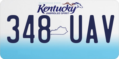 KY license plate 348UAV