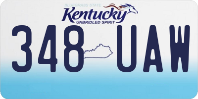 KY license plate 348UAW