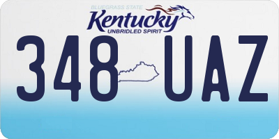 KY license plate 348UAZ
