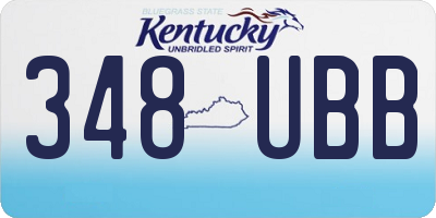 KY license plate 348UBB