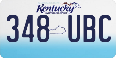 KY license plate 348UBC