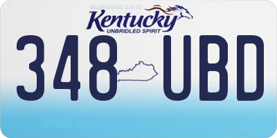KY license plate 348UBD