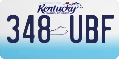 KY license plate 348UBF