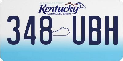 KY license plate 348UBH
