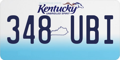 KY license plate 348UBI