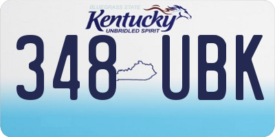 KY license plate 348UBK