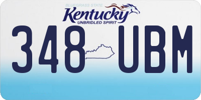 KY license plate 348UBM