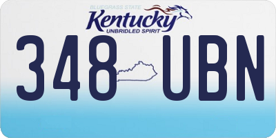 KY license plate 348UBN